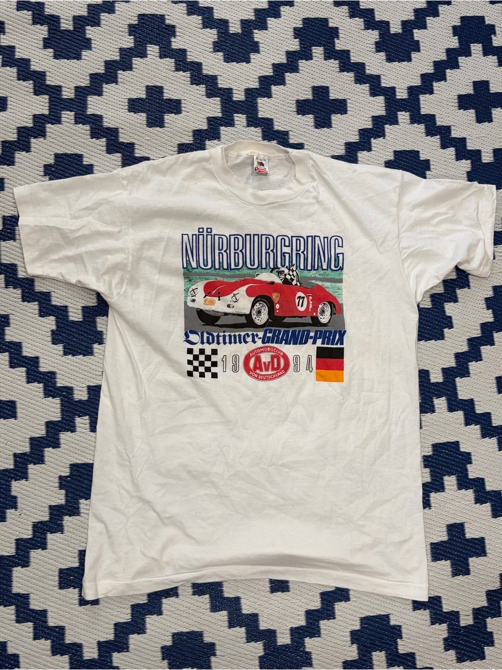 Vintage 90s Porsche Carrera Nurburgring Grand Prix Single Stitch T Shirt XL